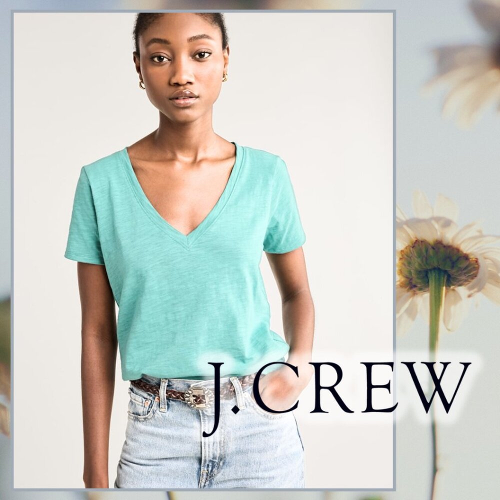 J. Crew V Neck Short Sleeve Tee (size S)
